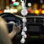 Adorno colgante coche bola cristal espejo retrovisor blanco