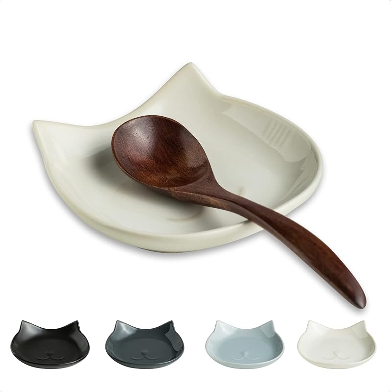 Soporte cuchara cerámica diseño gato cocina 13cm