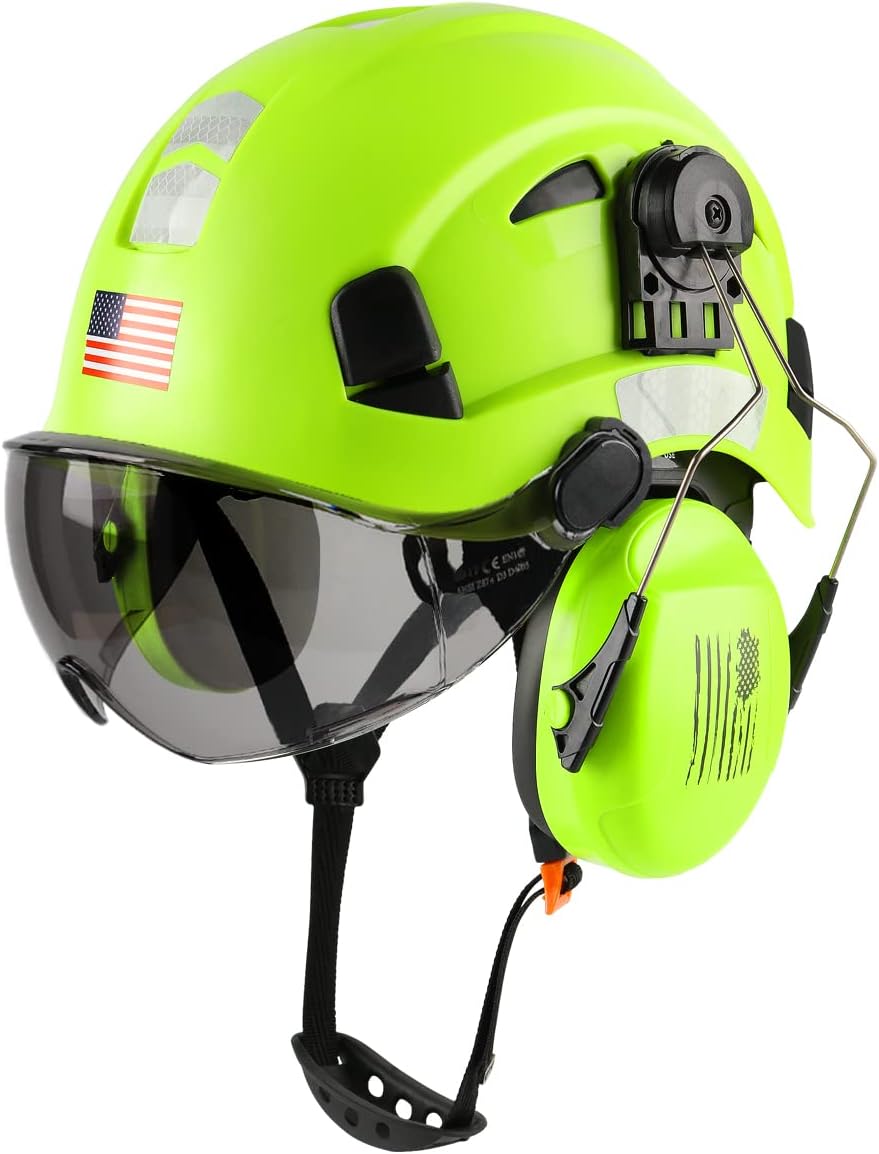 Casco seguridad visera ajustable ABS 6 puntos ANSI