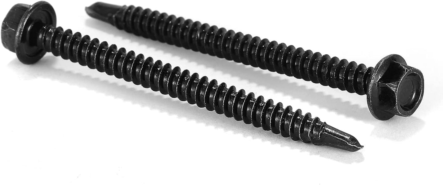 Tornillos acero inox #10x2 100pzas cabeza hex arandela Tek