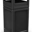 Contenedor basura cuadrado 42gal tapa cúpula cenicero negro