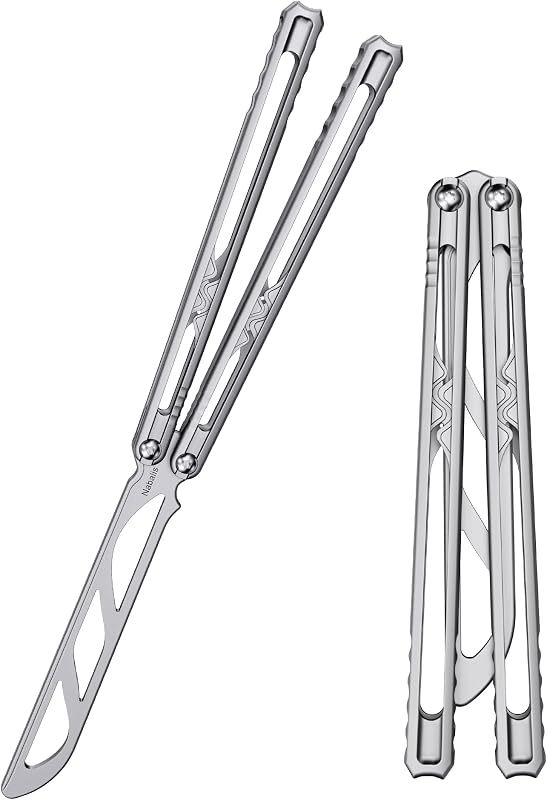 Cuchillo Balisong acero inox sin afilar para practicar