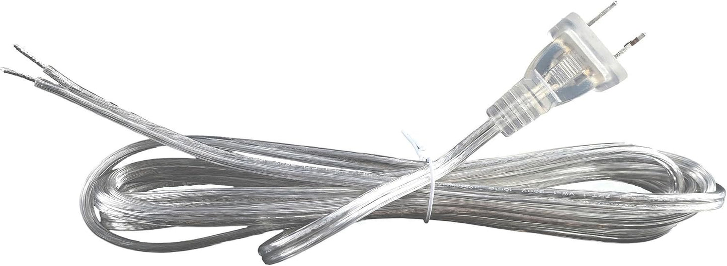 Cable lámpara transparente 8ft con enchufe punta plomo