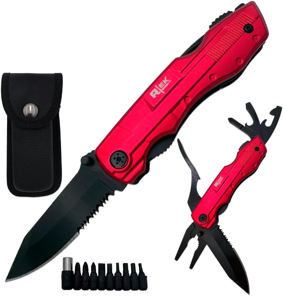 Cuchillo bolsillo multiherramienta 4.5pulg con alicates y destornilladores