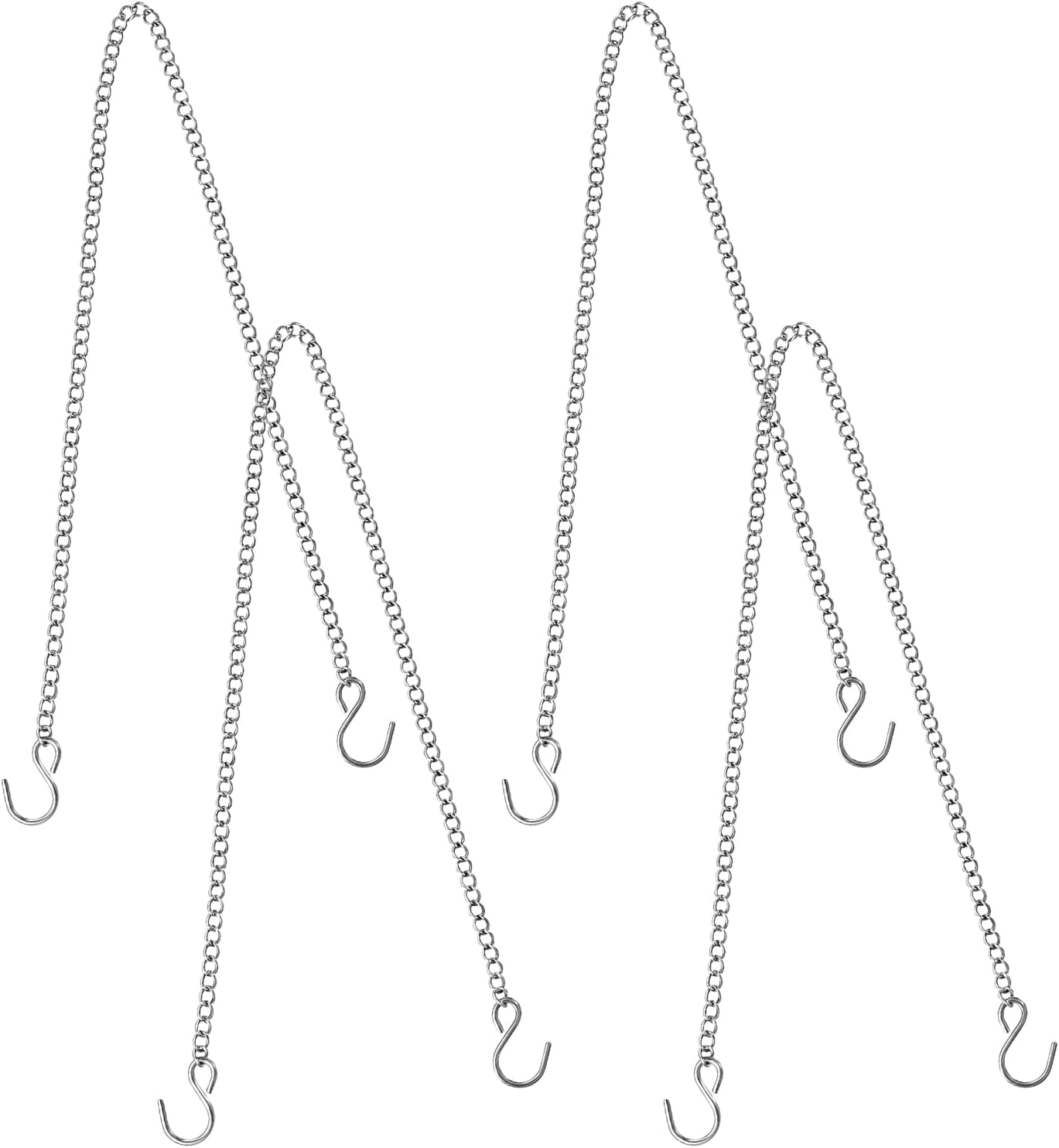 4 Cadenas Colgantes 20pulg con Ganchos S para Luces y Plantas