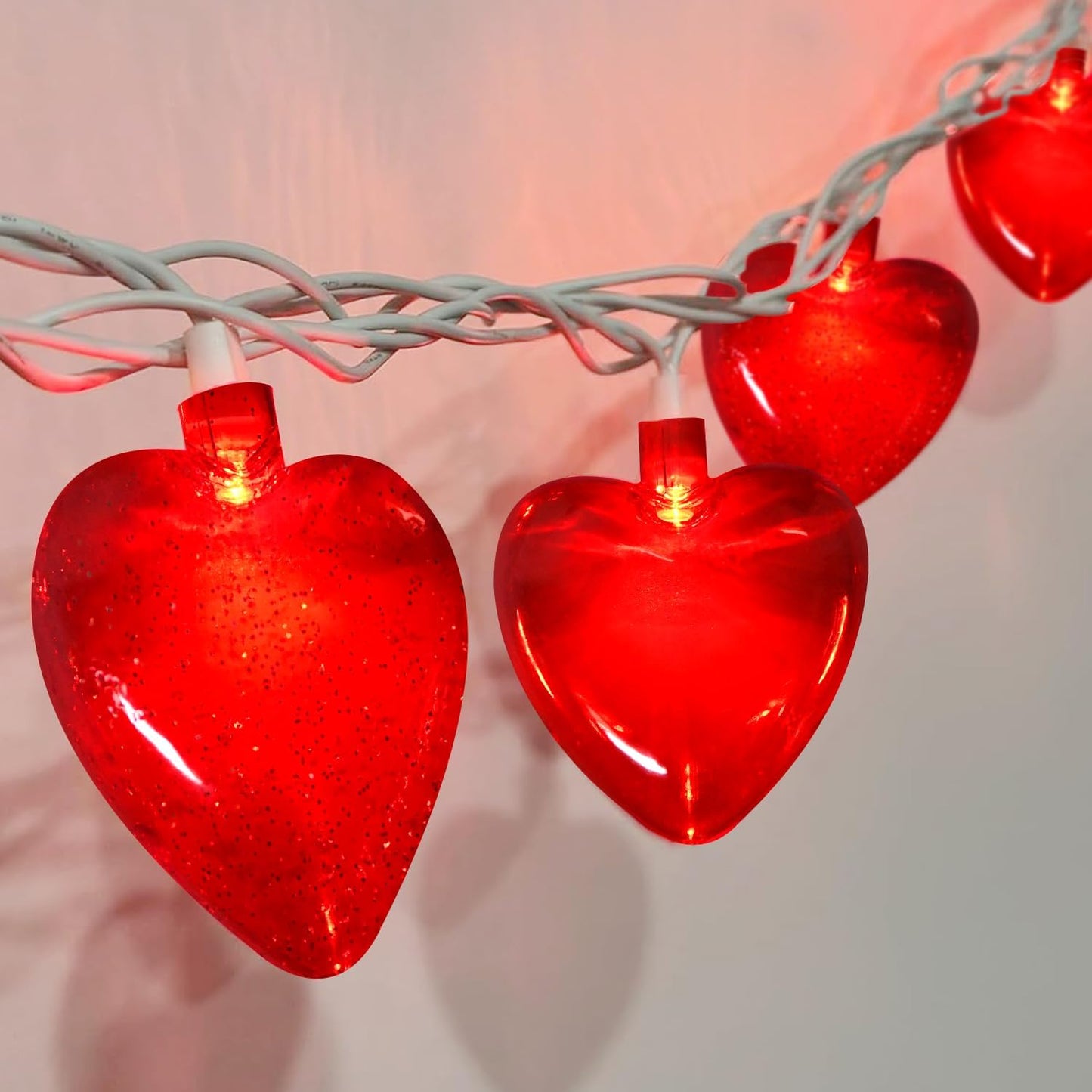 Guirnalda luces corazón rojo 8.5ft 10 LED boda fiestas
