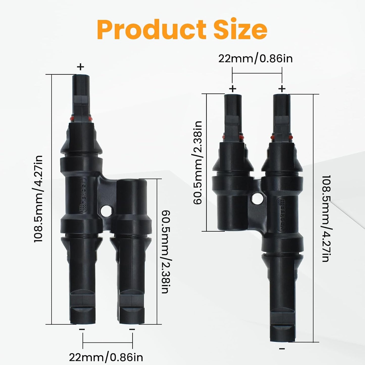 3 Pares Conectores T 2 a 1 para Paneles Solares