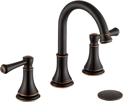 Grifo baño extendido 8pulg bronce 3 orificios pop-up