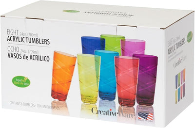 Set 8 Vases 24oz Multicolor para Decoración de Hogar y Mesa