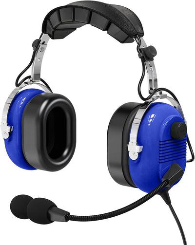 Auriculares aviación NRR 24dB con micrófono azul
