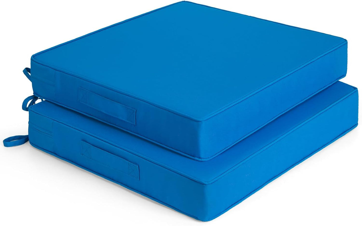 2 Cojines Asiento Exterior 22x22x3" Impermeables Azul Claro