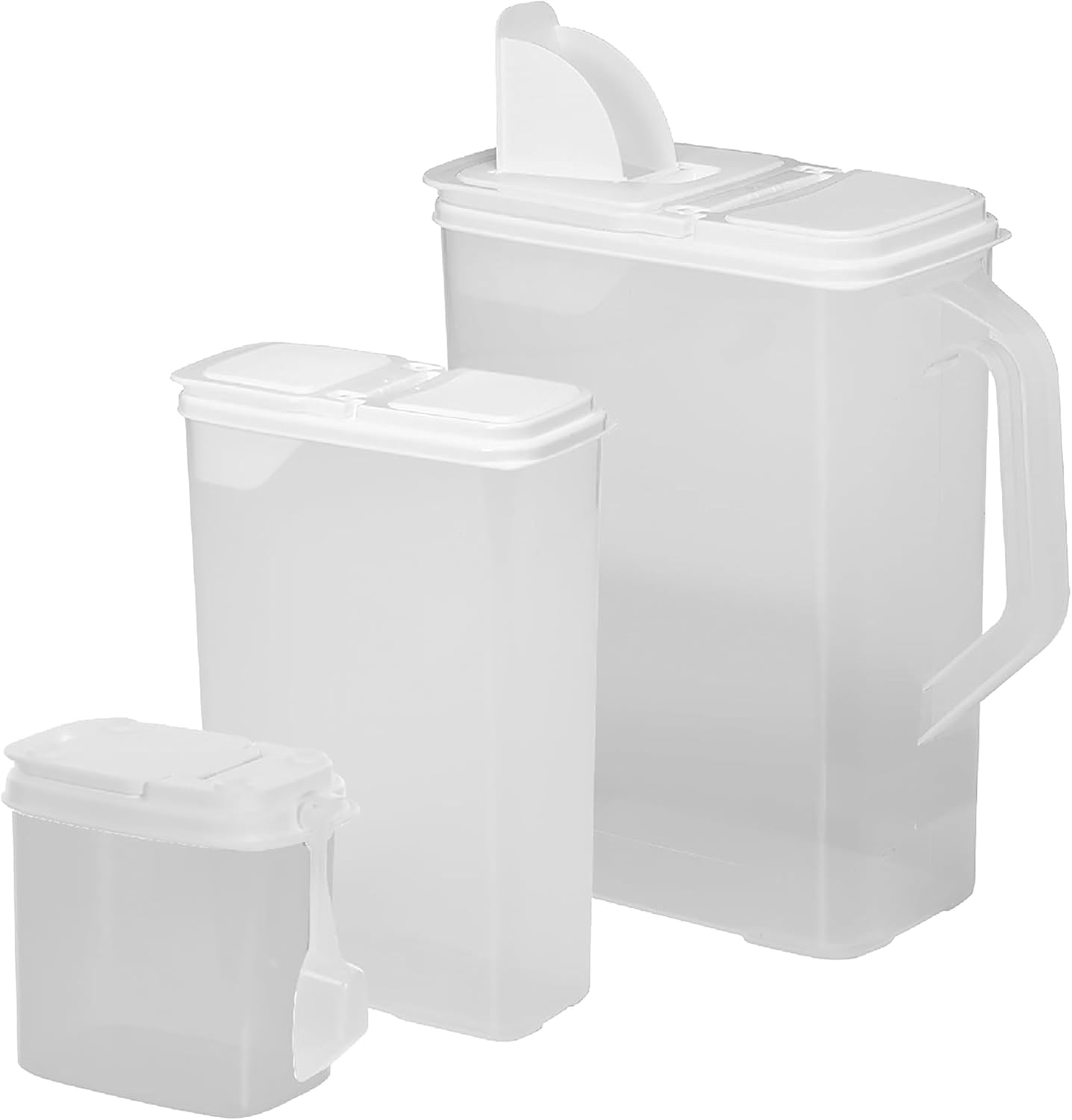 Dispensador alimentos 8qt set 3 plástico sin BPA con cuchara