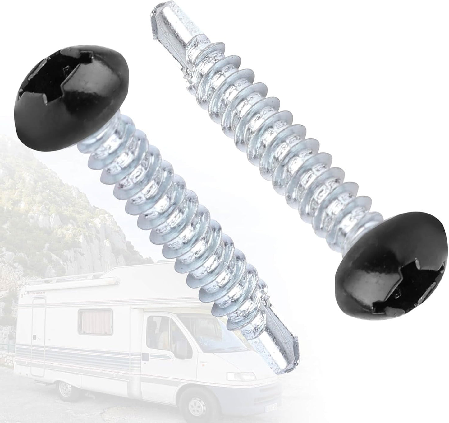 Tornillos metal cabeza redonda negro 8x1 tracción cuádruple