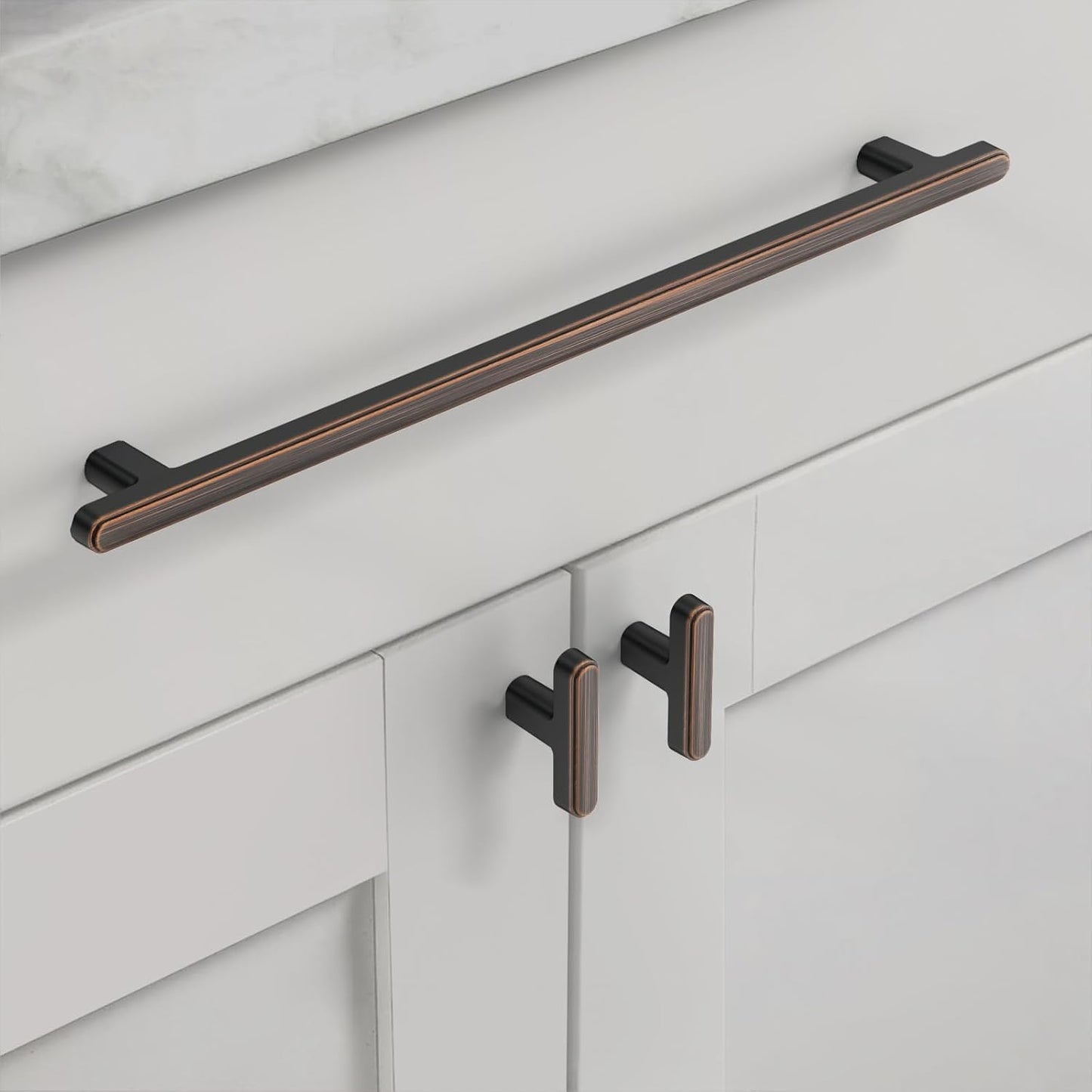 10 Tiradores Gabinete Cocina 10pulg Color Bronce Aceitado