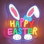 Letrero neón LED Pascua conejo USB decoración pared