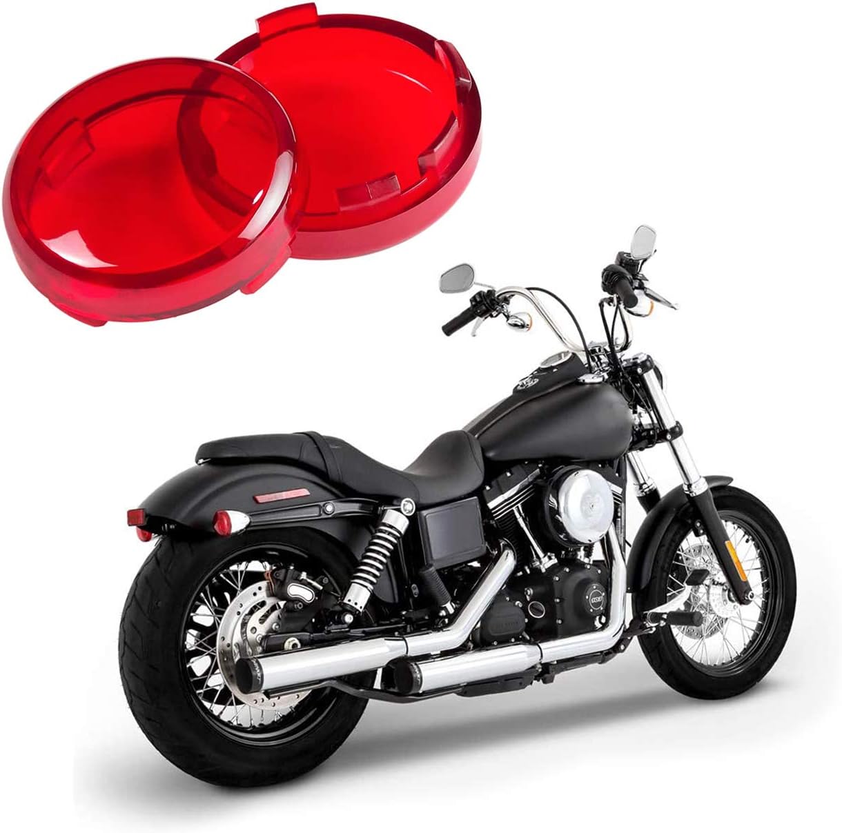 Cubierta lente luces Harley Dyna Fatboy 2 Pzas color rojo