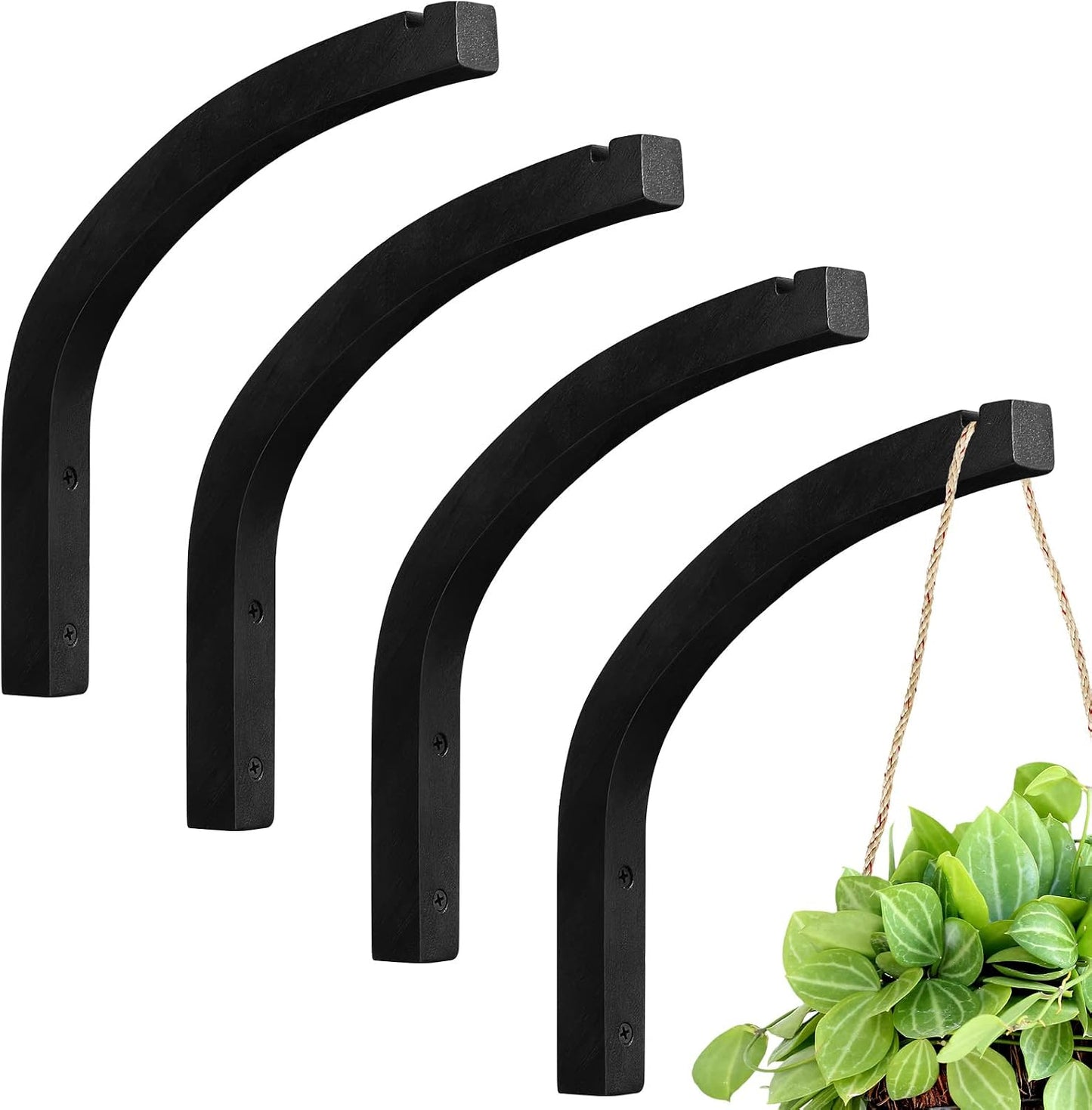 4 Pzas Colgador Plantas Madera 8pulg Pared