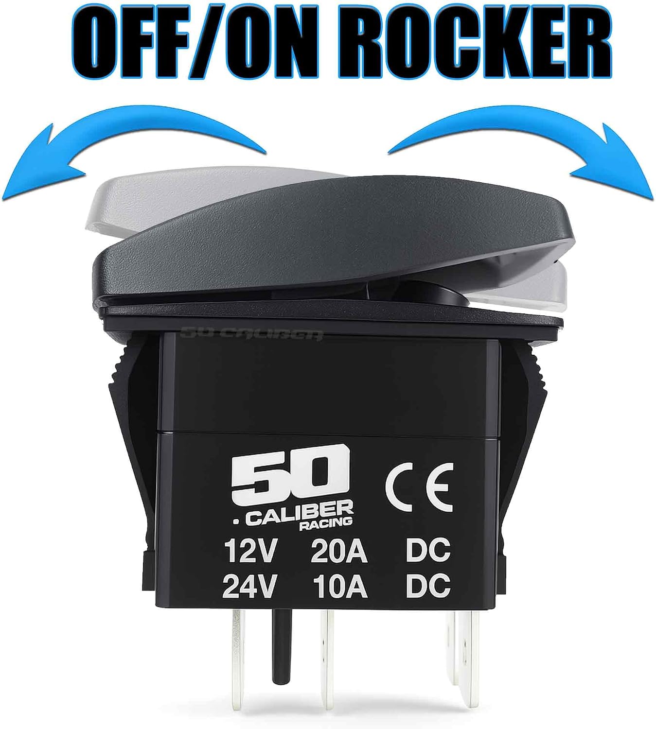 Interruptor basculante impermeable 12 V con luz LED azul