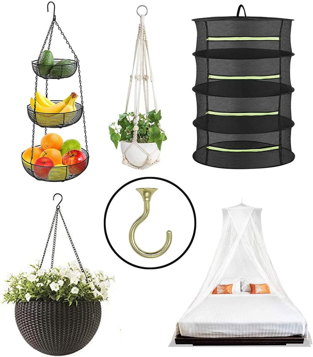 Ganchos techo soportan 30lb para plantas hogar jardín