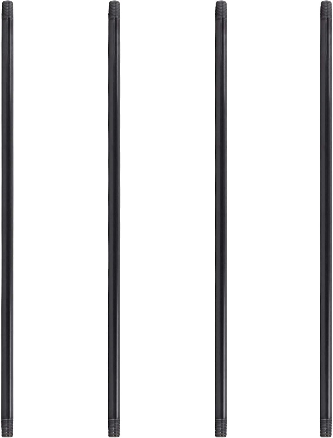 Tubo plomería acero negro 1x60pulg pack 4 gris acero