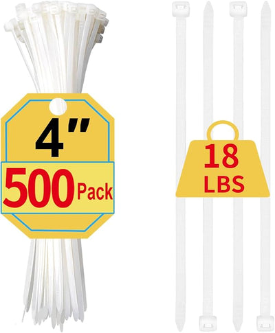 Bridas plástico 4pulg set 500 para cables hogar oficina