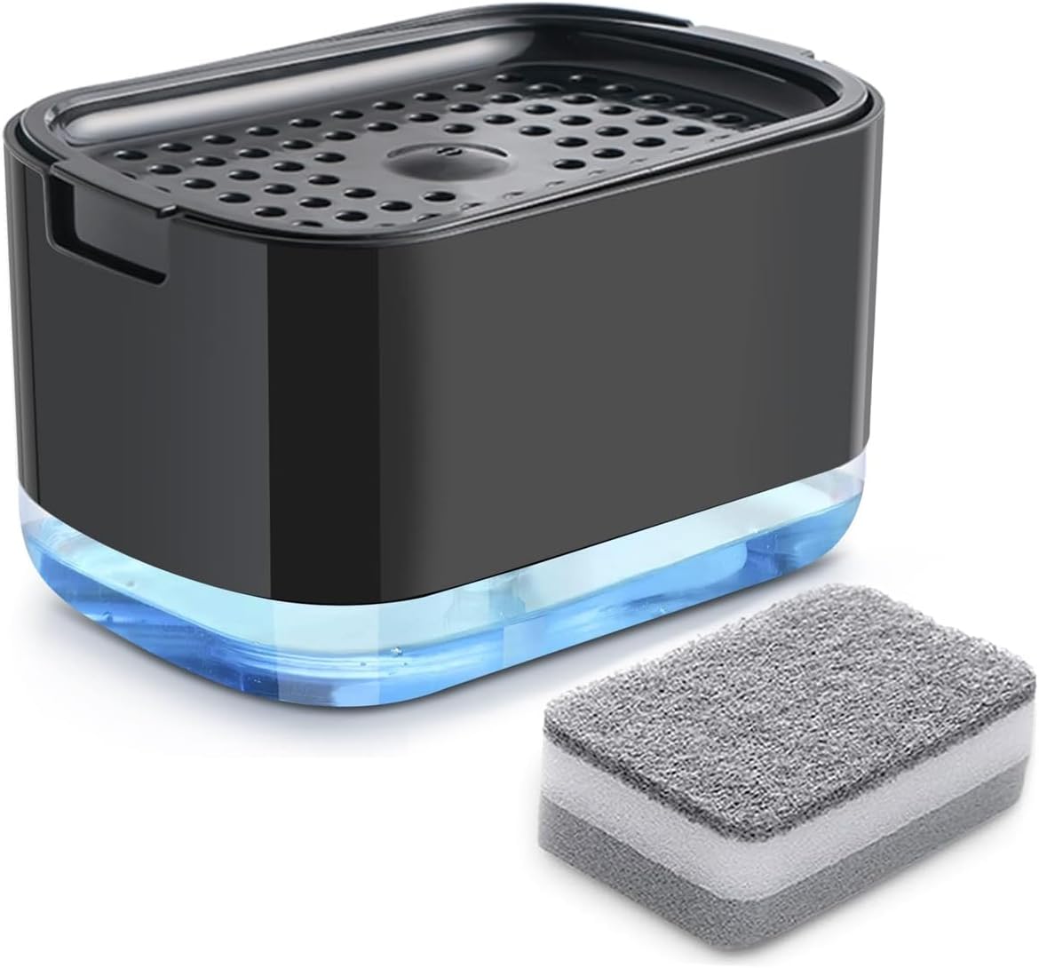 Dispensador jabón líquido y soporte esponja cocina baño