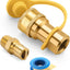 Accesorios gas QDD LP 1/2pulg enchufe macho latón macizo