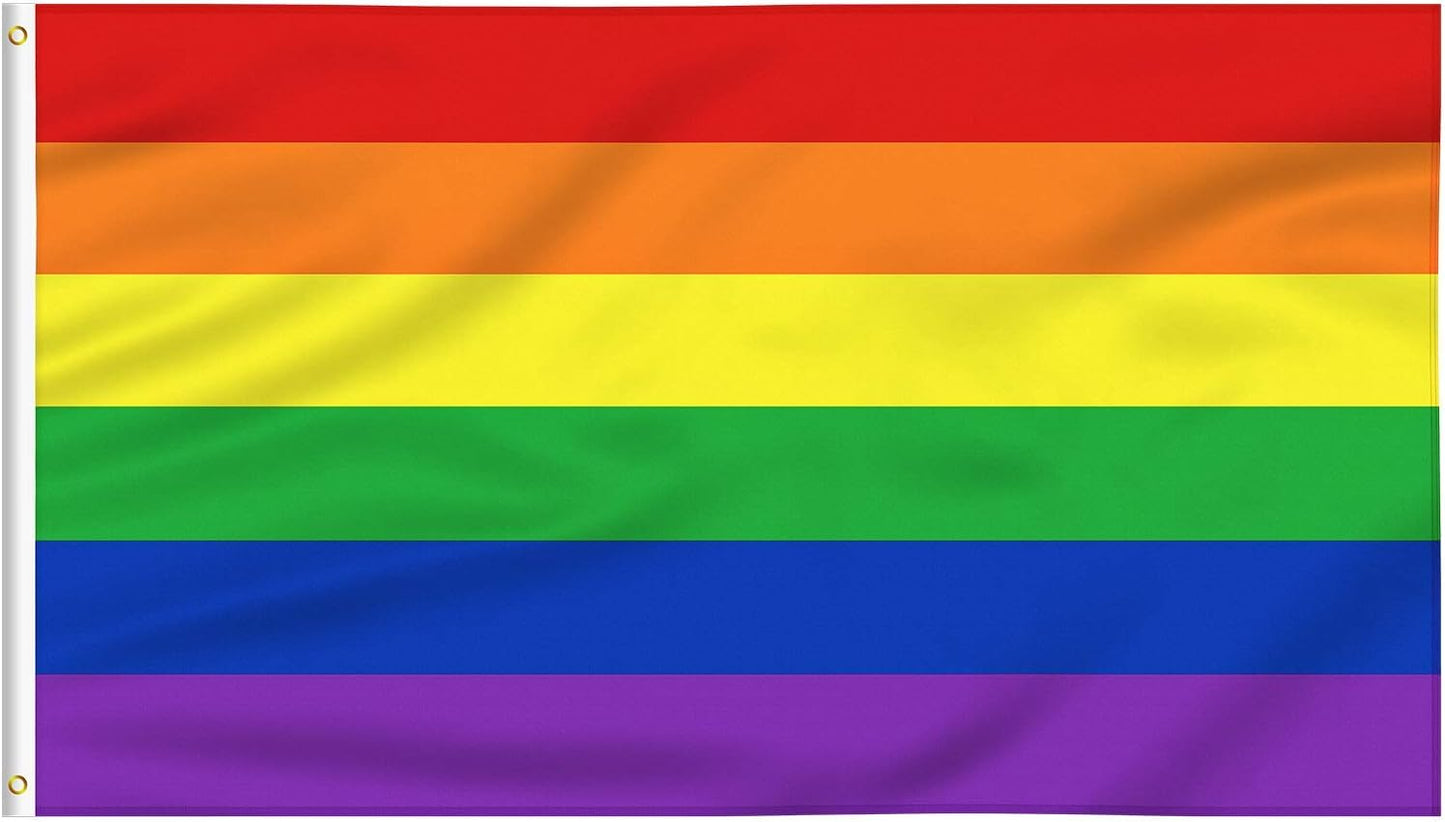 Bandera Orgullo Arcoíris 3x5ft 6 Rayas Resiste UV
