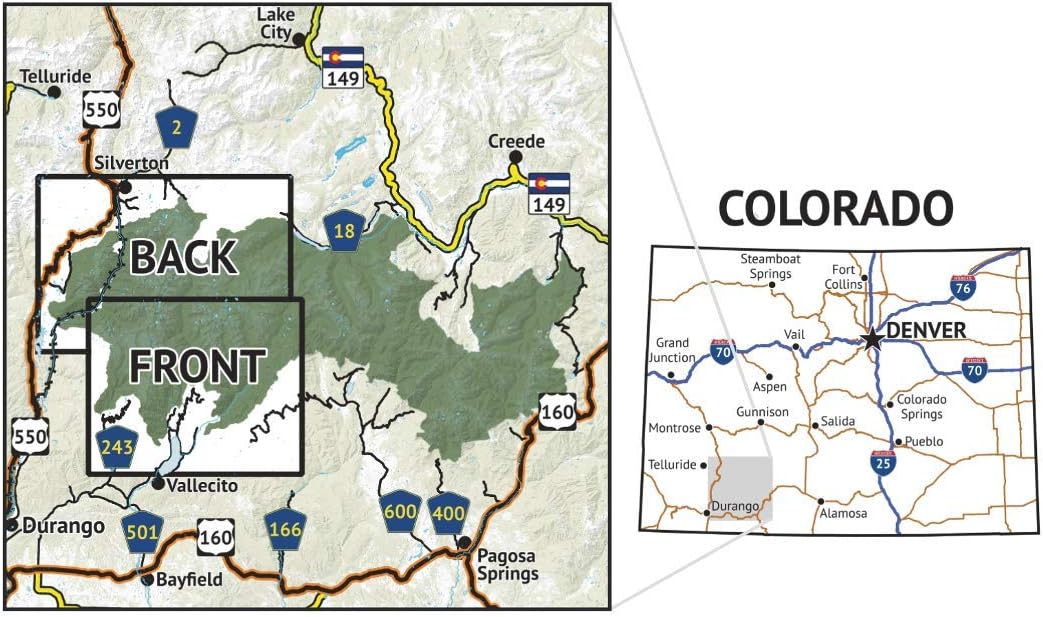 Mapa topográfico Colorado senderismo 2019