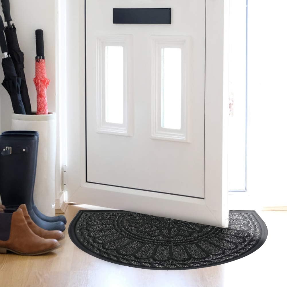 Alfombra medio círculo antiderrap para puerta garaje patio