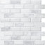 Azulejo despegable cocina tiras verticales mármol blanco