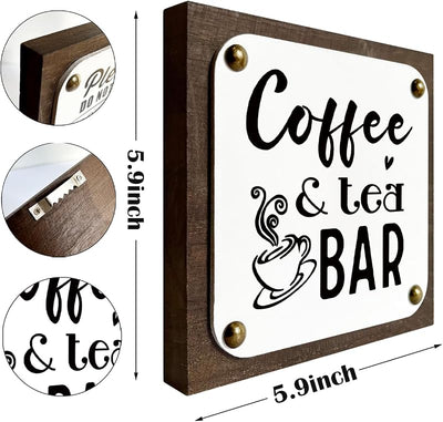 Letrero madera café té decoración hogar cafetería
