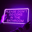 Letrero neón LED morado con texto USB para hogar y fiestas