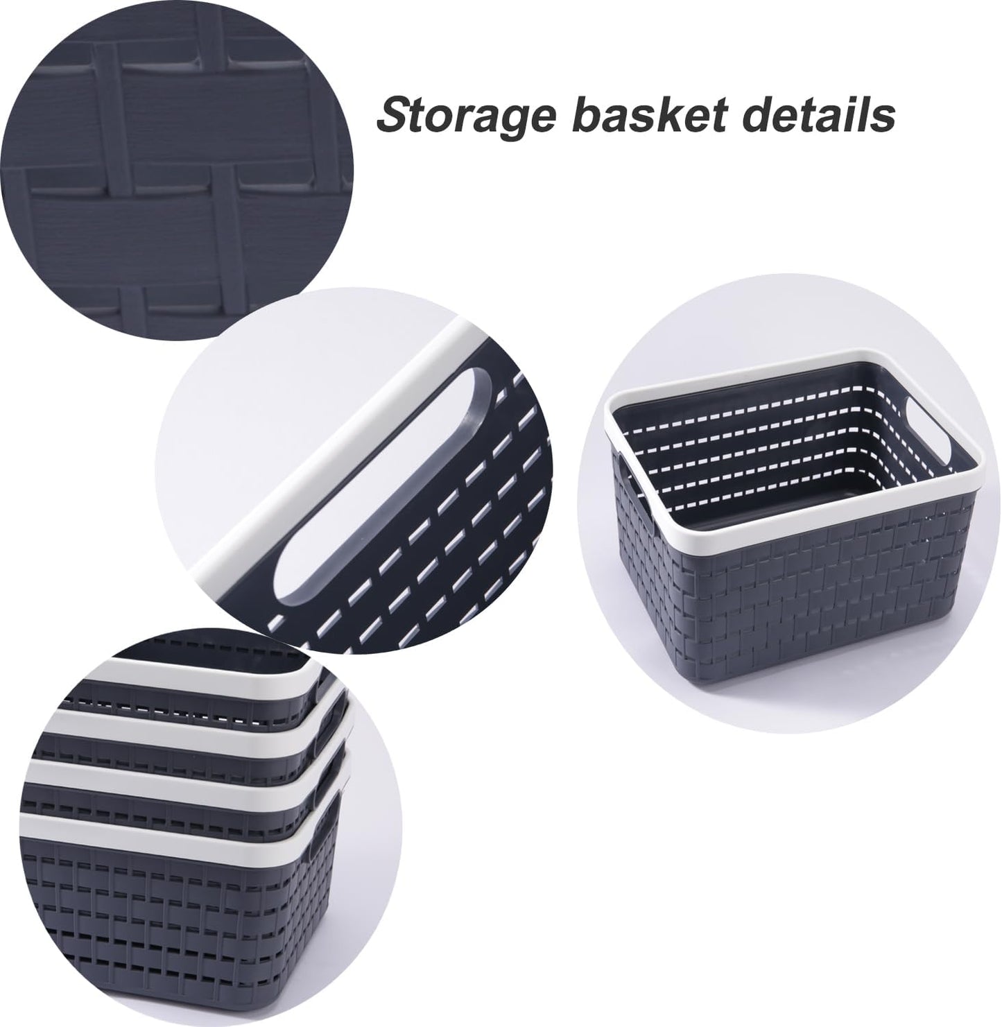 Cesta plástico baño ducha con asas rosa pack 2