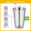 Pack 24 Vasos Acero Inox 16oz Irrompibles Apilables Niños Adultos