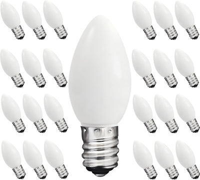 25 Bombillas LED C7 E12 Blancas Calientes para Candelabro