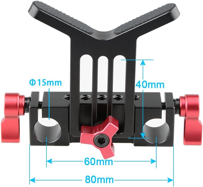 Soporte lente riel abrazadera varilla DSLR rig rojo
