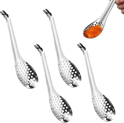 Set 4 Cucharas Esferificación Acero Inox Caviar