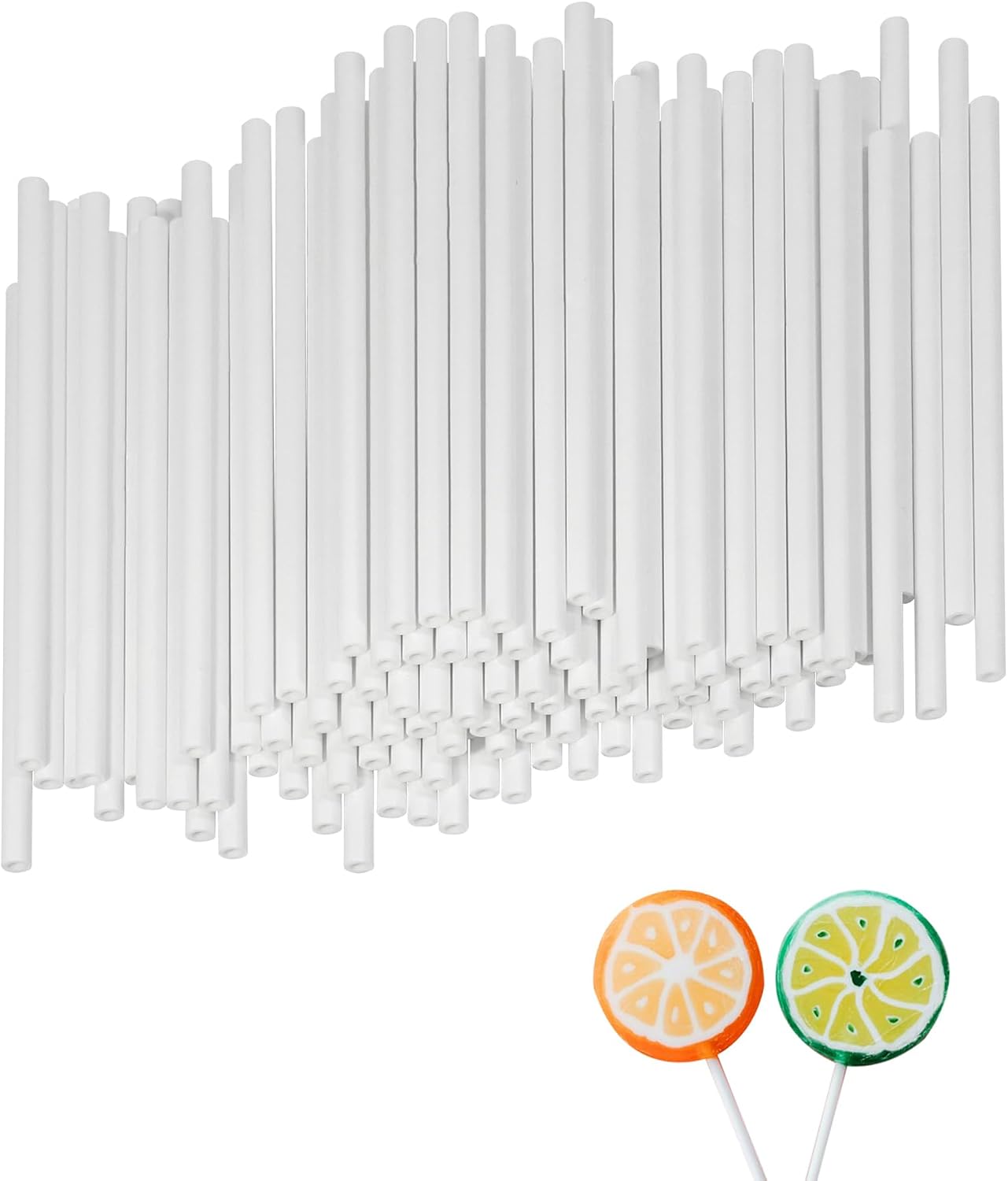 100 Palitos Plástico 4pulg para Tartas Blancas y Dulces Duros