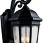 Lámpara pared exterior 26.5pulg 3 luces cristal negro