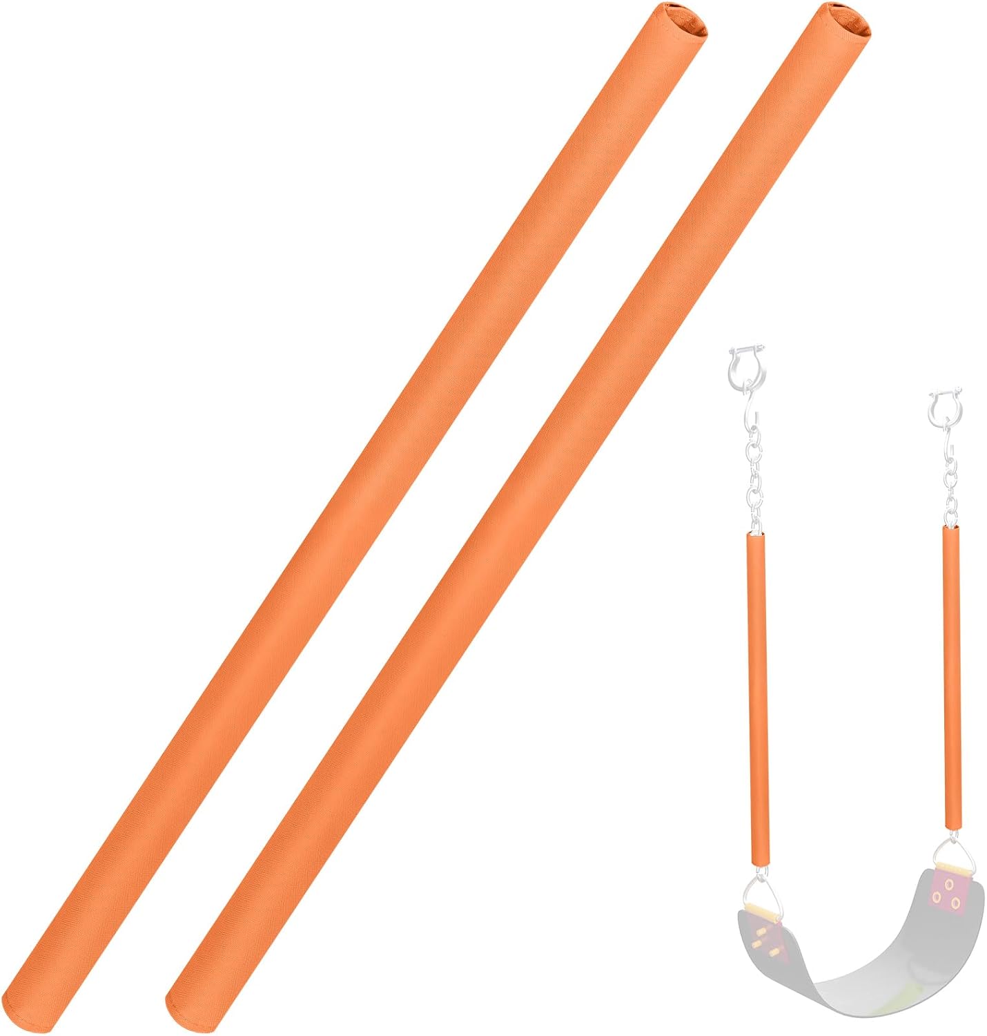 2 Pzas Cubierta Cadena Columpio Mango Patio Jardín Naranja