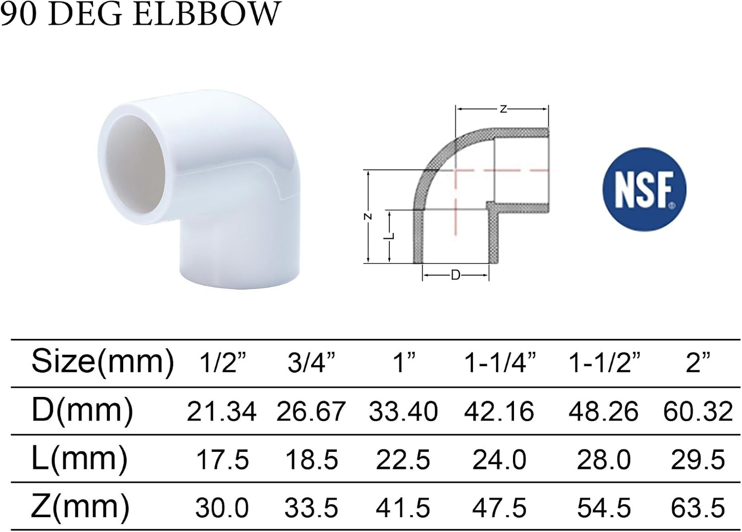 Codo PVC 90° 1 1/2pulg 4 Uds