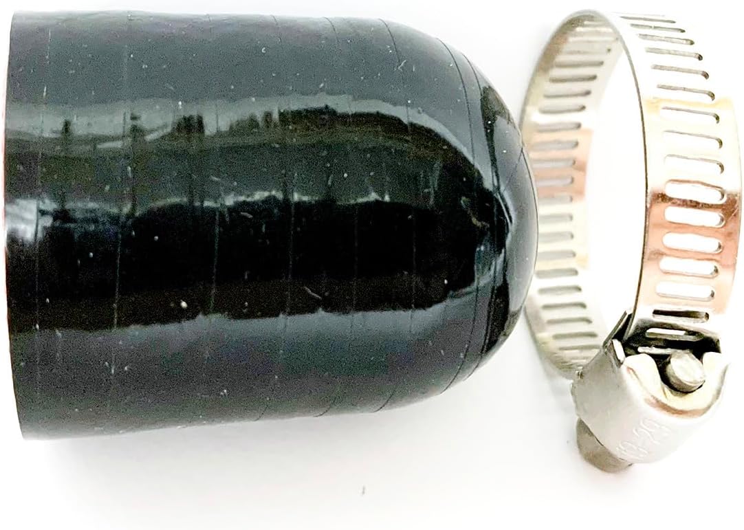 Tapa derivación silicona reforzada 1" negra con abrazadera