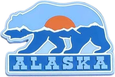 Imán PVC nevera Alaska oso grizzly