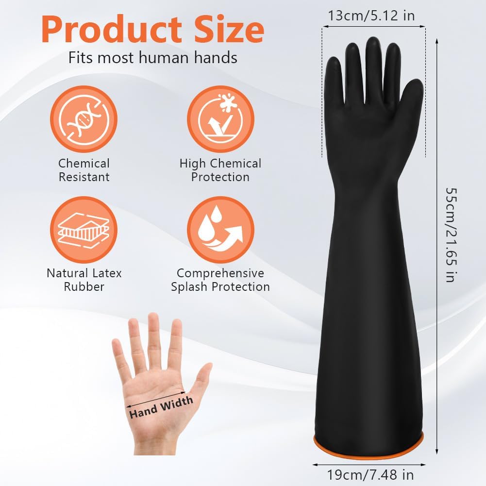 Guantes goma resistente químicos 14/18pulg antideslizante