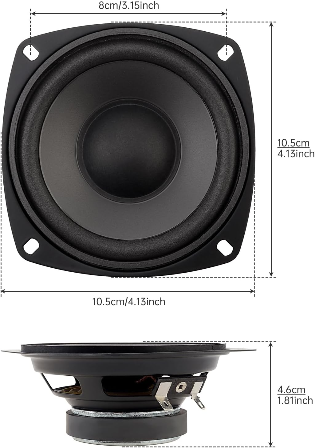 Altavoz coche 4pulg 2 vías puerta audio estéreo