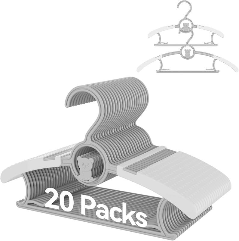 Perchas bebé extensibles 11-14pulg antideslizantes gris 20pzas
