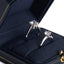 Caja joyas cuero cuadrada 2.95x2.95pulg azul real