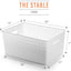 Cestas plástico blanco multiusos para gabinete con asas