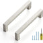 30 Tiradores cuadrados acero inox 5" níquel cepillado cocina